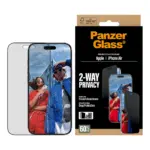 Apsauginis stiklas PanzerGlass 2-Way Privacy Screen Protector iPhone Air, Ultra-Wide Fit w. EasyAligner (PG74944), vaizdas 2