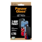 Apsauginis stiklas PanzerGlass 2-Way Privacy Screen Protector iPhone Air, Ultra-Wide Fit w. EasyAligner (PG74944), vaizdas 3