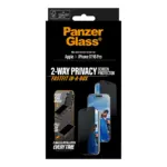Apsauginis stiklas PanzerGlass 2-Way Privacy Screen Protector iPhone 17, iPhone 16 Pro (PG66280), vaizdas 3