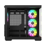 Korpusas Thermaltake View 380 WS ARGB, šoninis vaizdas su įrengtais ventiliatoriais
