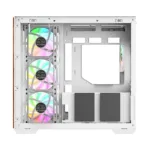 Korpusas Thermaltake View 380 WS ARGB, matomas iš šono su įmontuotais ventiliatoriais