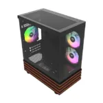 Korpusas Thermaltake View 170 WS ARGB, matomas iš šono su įmontuotais ventiliatoriais