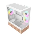 Korpusas Thermaltake View 170 WS ARGB Snow, matomas iš šono su įmontuotu apšvietimu
