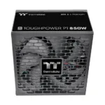 Thermaltake Toughpower PT 850W maitinimo blokas, šoninis vaizdas su jungtimis