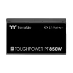 Thermaltake Toughpower PT 850W maitinimo blokas, šoninis vaizdas su kabelių jungtimis
