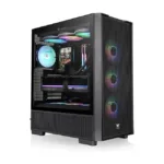 Korpusas Thermaltake S380 TG ARGB, matomas iš šono su apšvietimu