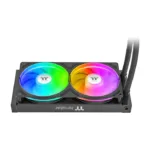 Thermaltake TH240 V3 ARGB, vaizdas iš šono su matomu aušinimo bloku