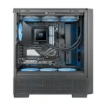 Thermaltake TH360 V3 ARGB, artimiausio kampo vaizdas su kvadratiniu siurbliu