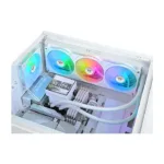 Thermaltake TH360 V3 Ultra ARGB, artimiausias vaizdas su kvadratiniu siurbliu