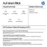 HP ProDesk 4 Mini G1i CU7-265T/24GB/512SSD/W11Pro WLAN