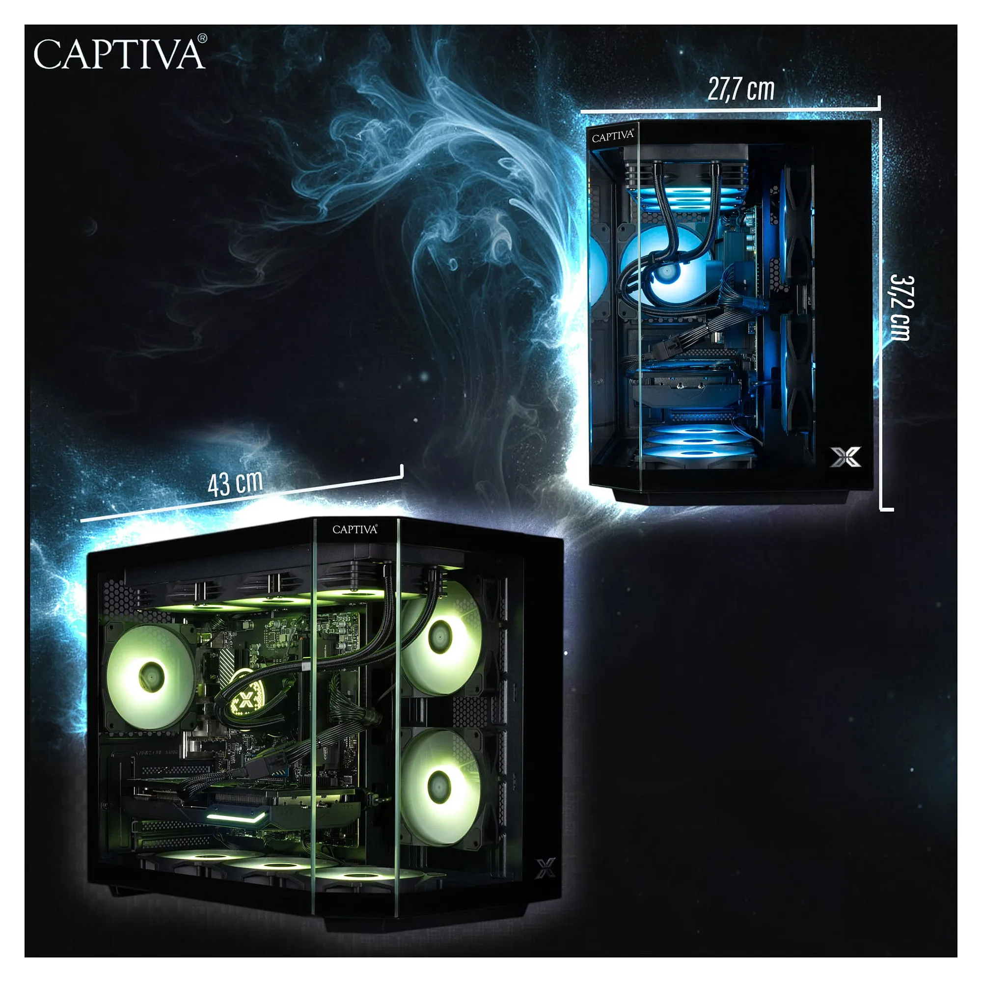 CAPTIVA PC Highend Gaming R90-031 (Ryzen 7 5700X/RTX5070 12GB GDDR7/SSD 1TB/32GB/WLAN/Windows 11 Home 64-bit) Stacionarus kompiuteris CAPTIVA PC Highend Gaming R90-031