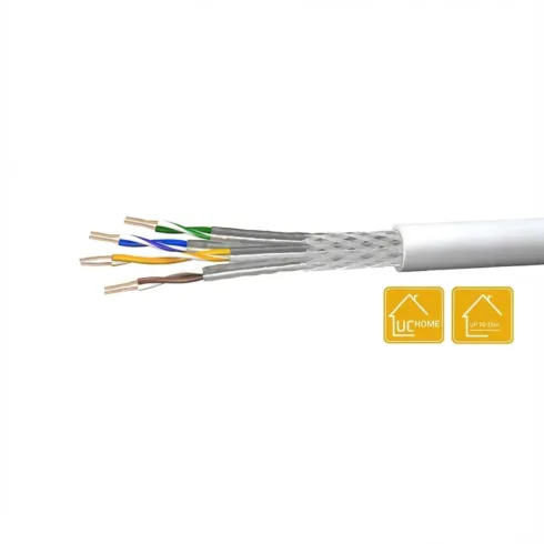 Tinklo kabelis Draka Verlegekabel UCHOME SS26, Cat 7, S/FTP, PiMF, wei, 100m Ring (60032039)