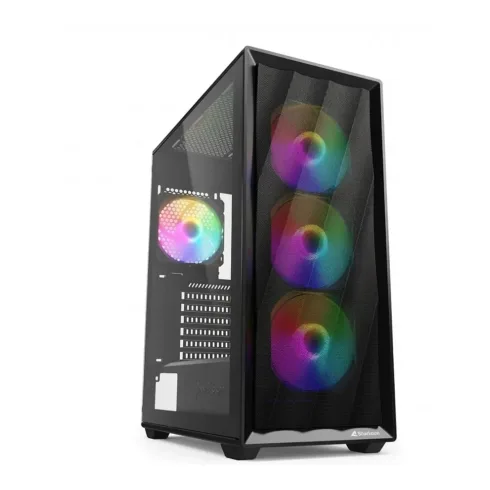Kompiuterio korpusas Sharkoon VK4 Rainbow ATX 1xGlas, juodos spalvos