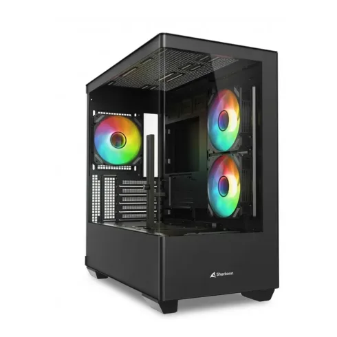 Kompiuterio korpusas Sharkoon ELITE SHARK CM100 (schwarz, Tempered Glass x 2)