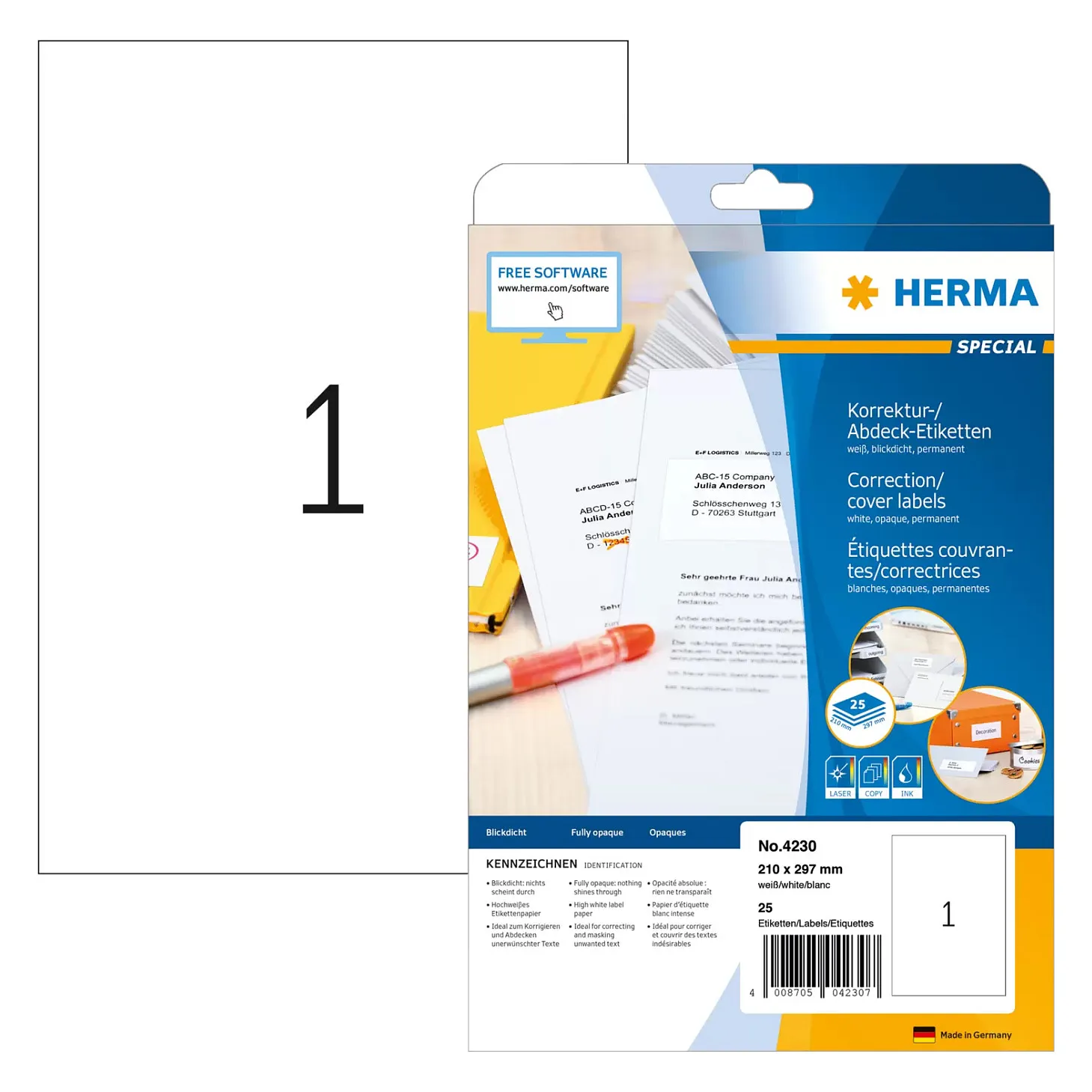 HERMA 4230 printer label Spausdintuvo etiketės HERMA 4230