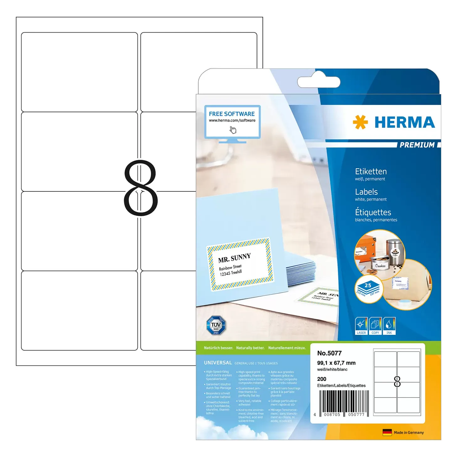 HERMA 5077 addressing label Spausdintuvo priedas HERMA 5077 addressing label