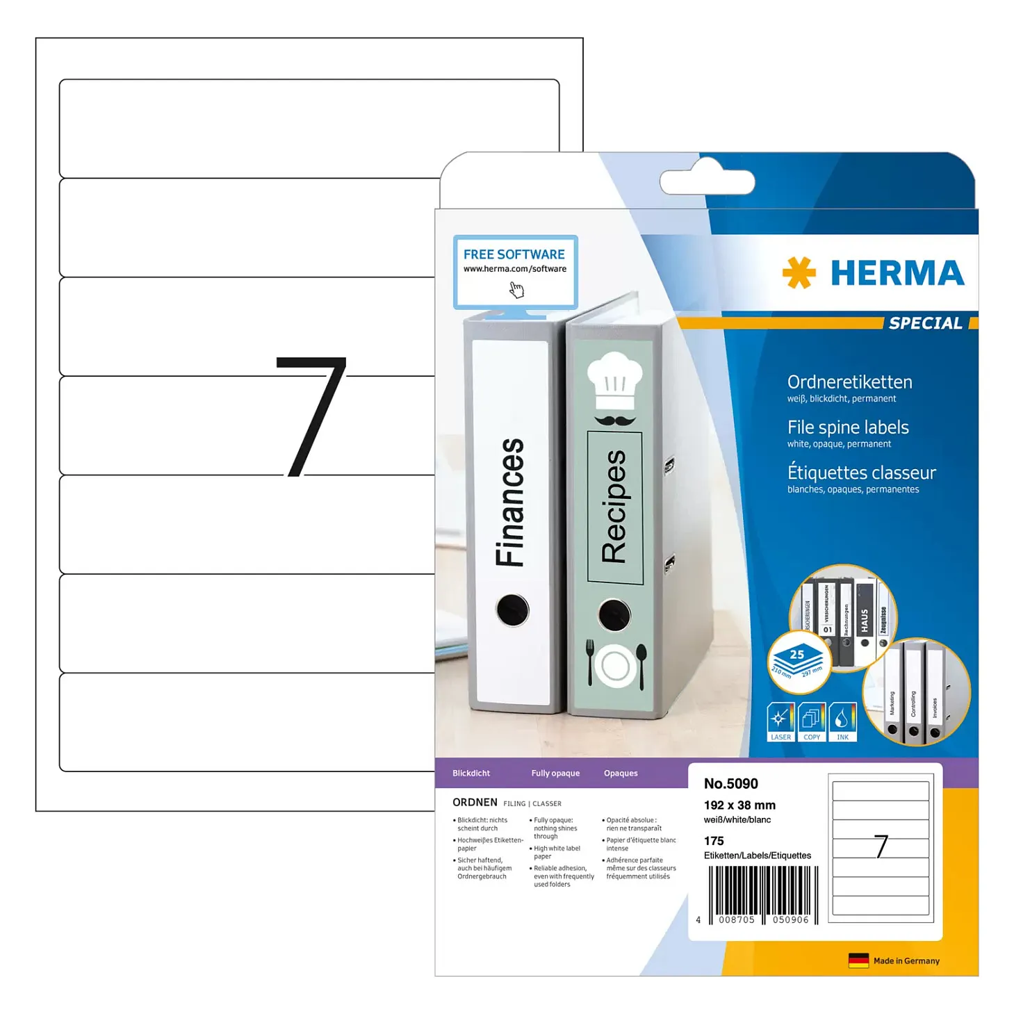 HERMA 5090 printer label Spausdintuvo etiketės HERMA 5090