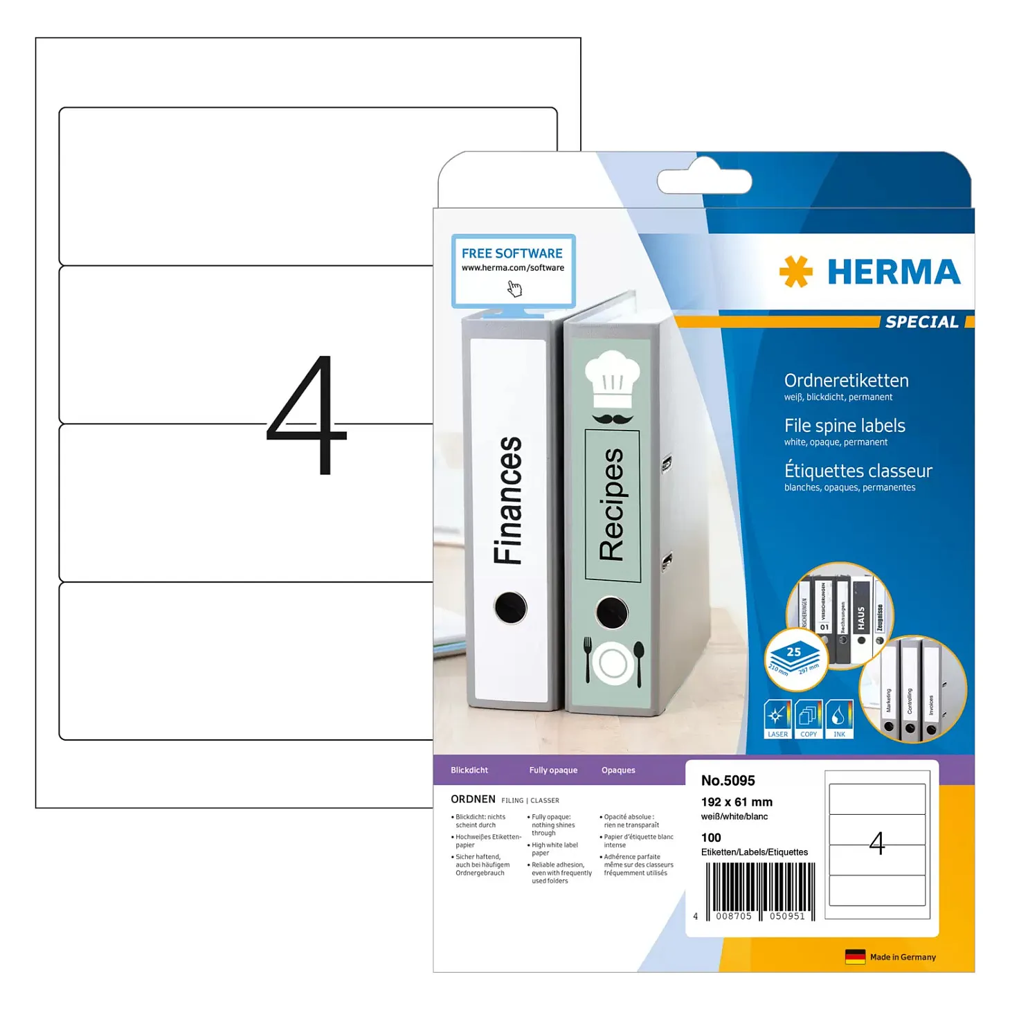 HERMA 5095 printer label Spausdintuvo etiketės HERMA 5095