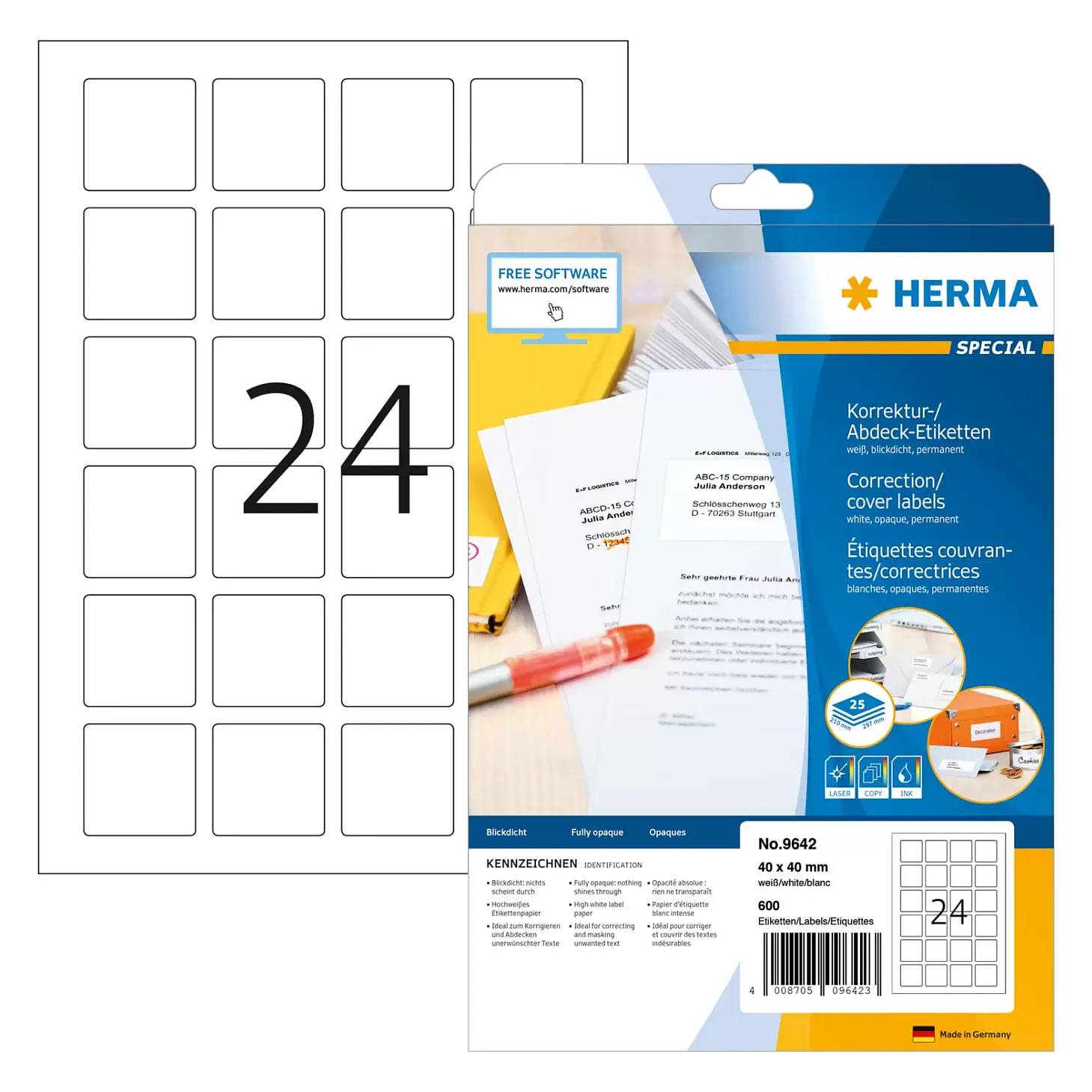HERMA 9642 printer label Spausdintuvo etiketės HERMA 9642