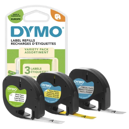 Etikečių juostelė DYMO LetraTag assorted 3 pack (S0721800)