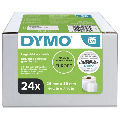 Spausdintuvo priedas DYMO LW, Large Address Labels, 36 x 89 mm, S0722390