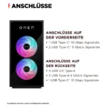 Stacionarus kompiuteris HP OMEN GT16-0083ng 35L RYZ7 8700F/32GB/3TBSSD/RTX5070Ti/W11 Home (BA2U4EA#ABD), vaizdas 8