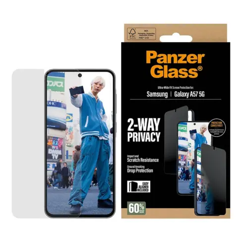 Mobilusis telefonas PanzerGlass Privacy Screen Protector UWF, Samsung Galaxy A57 5G (PG31825)