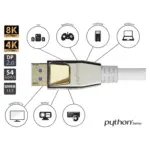HDMI kabelis PYTHON Series Alcasa DP20-PY020W, vaizdas 3