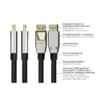 HDMI kabelis PYTHON Series Alcasa DP20-PY030, vaizdas 2