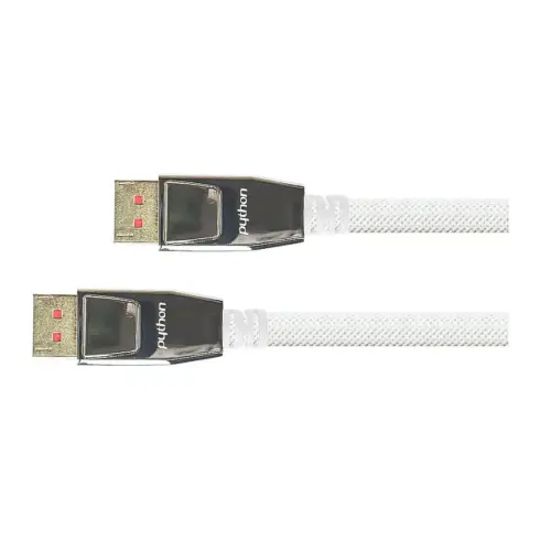 Vaizdo laidas ar adapteris Python DisplayPort 1.4 Kabel Nylongeflecht weiß 5m (GC-M0215)