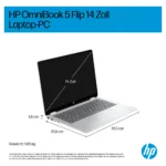 Nešiojamas kompiuteris HP OmniBook 5 Flip 14-fp0177ng Core7 150U/16GB/1TBSSD/W11 Home (BZ8J7EA#ABD), vaizdas 5