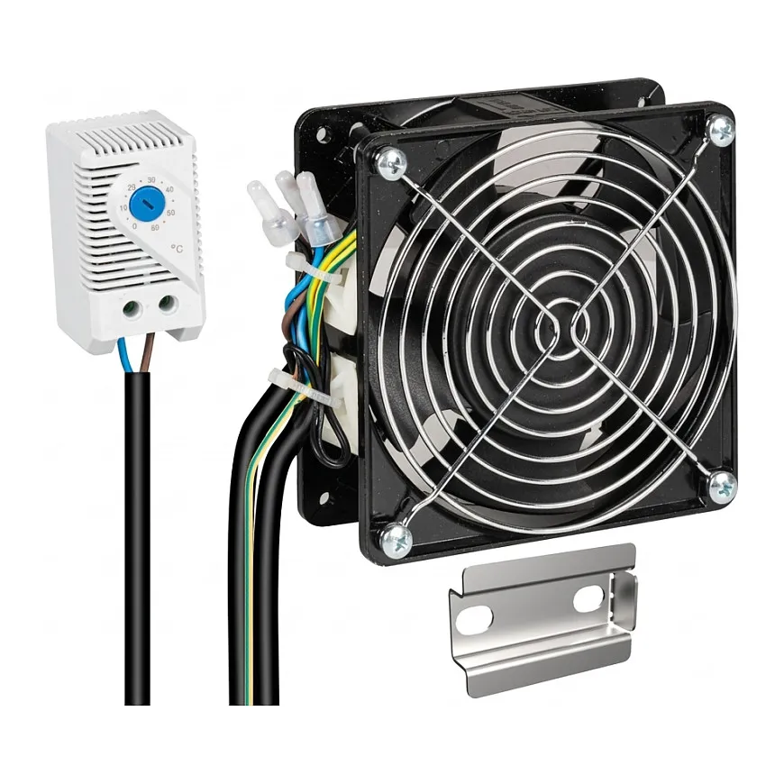 EFB Einbaulüfter-Set für Wandgehäuse, komplett, inkl. Thermostat u. Anschlusskabeln Serverinės spintos įranga EFB Einbaulüfter-Set für Wandgehäuse, komplett, inkl. Thermostat u. Anschlusskabeln (691664.1)