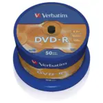 Garso įrangos priedas Verbatim 1x50 DVD-R 4,7GB 16x Speed, matt (43548), sidabrinės spalvos