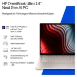 Nešiojamas kompiuteris HP OmniBook Ultra 14-kd0175ng CU7 356H/32GB/1TBSSD/W11 Home Touch (D91DPEA#ABD), vaizdas 17