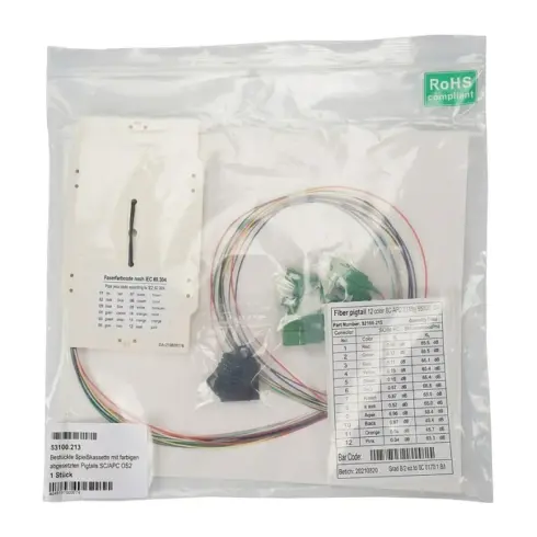 Tinklo kabelis EFB Bestckte Spleikassette mit farbigen abgesetzten Pigtails SC/APC OS2 (53100.213)