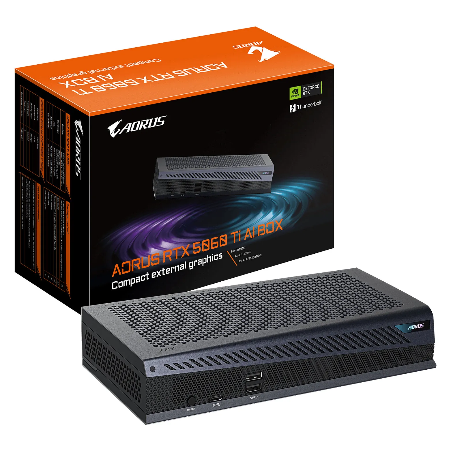 GIGABYTE AORUS RTX 5060 Ti AI BOX GIGABYTE AORUS RTX 5060 Ti AI BOX