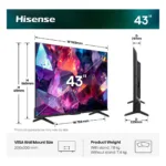 Televizorius Hisense 43E7S PRO, vaizdas 2