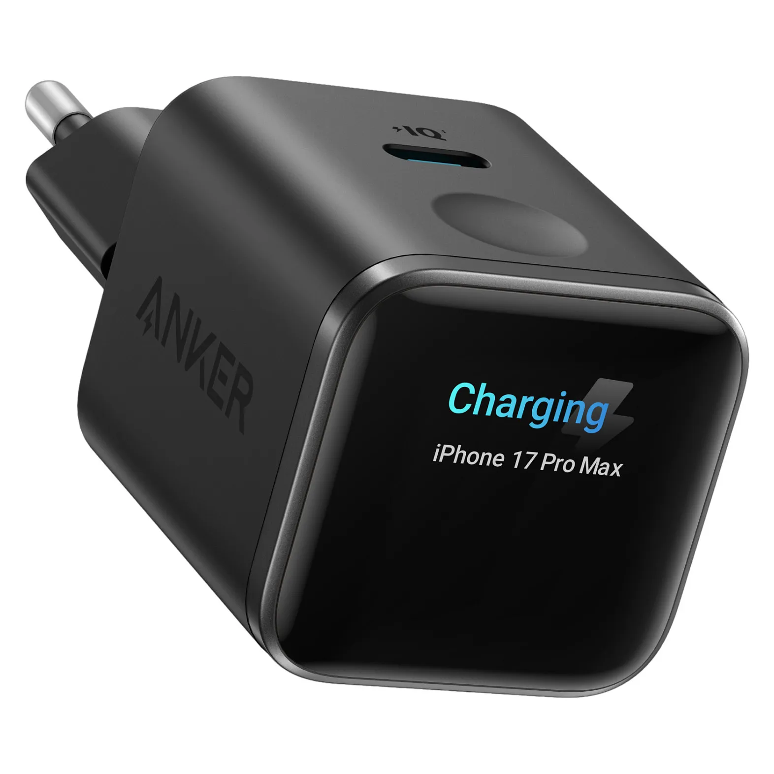 ANKER Nano Charger 45W GaN Ladegert 1x USB-C ActiveShield 5.0 Touchsensor iPhone Erkennung SmartDisplay schwarz Įkroviklis ANKER Nano Charger 45W GaN Ladegert 1x USB-C ActiveShield 5.0 Touchsensor iPhone (A121DG11), juodos spalvos