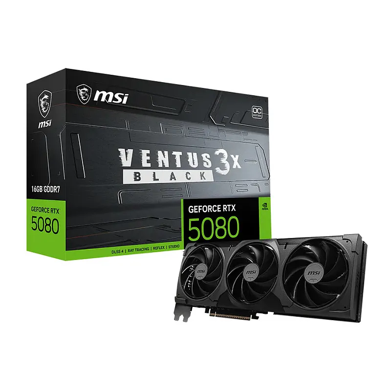 MSI VENTUS GEFORCE RTX 5080 16G 3X OC BLACK graphics card MSI VENTUS GEFORCE RTX 5080 16G 3X OC BLACK graphics card