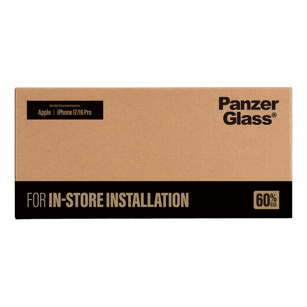 PanzerGlass ® Screen Protector iPhone 17 | 16 Pro | Ultra-Wide Fit for FASTFIT Installation Machine | 10 pcs Apsauginis stiklas PanzerGlass Screen Protector iPhone 17, 16 Pro (PG72184)