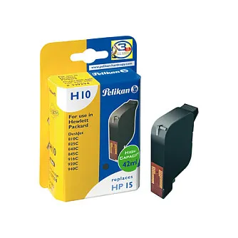 Pelikan Inkjet Cartridge H10 replaces HP 15, black, 42 ml ink cartridge Rašalo kasetė Pelikan Inkjet Cartridge H10 replaces HP 15, black, 42 ml (339294)