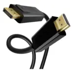 Vaizdo laidas ar adapteris Equip HDMI Adapterkabel DP->HDMI 4K/60HZ St/St 1.00m (119395), juodos spalvos, vaizdas 2