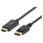 Vaizdo laidas ar adapteris Equip HDMI Adapterkabel DP->HDMI 4K/60HZ St/St 1.00m (119395), juodos spalvos