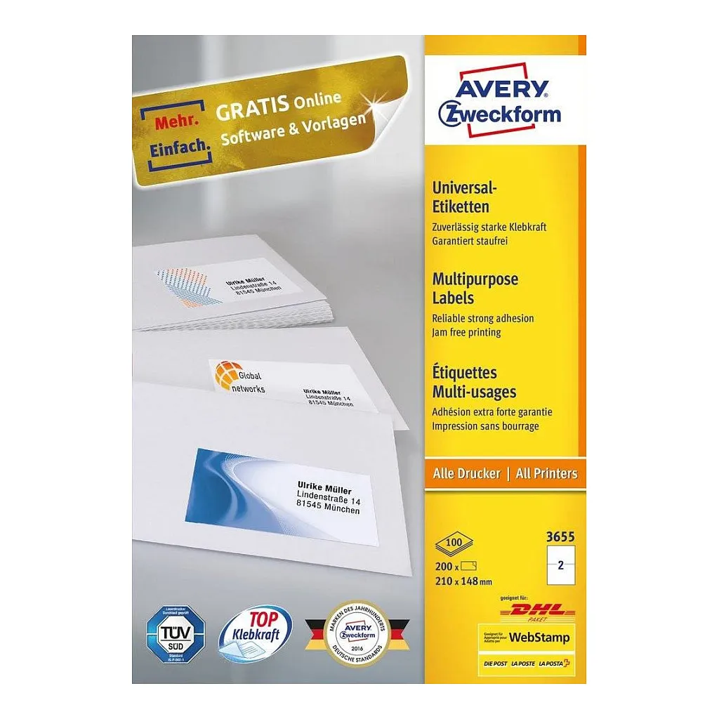 Avery 3655 self-adhesive label Lipnios etiketės Avery 3655