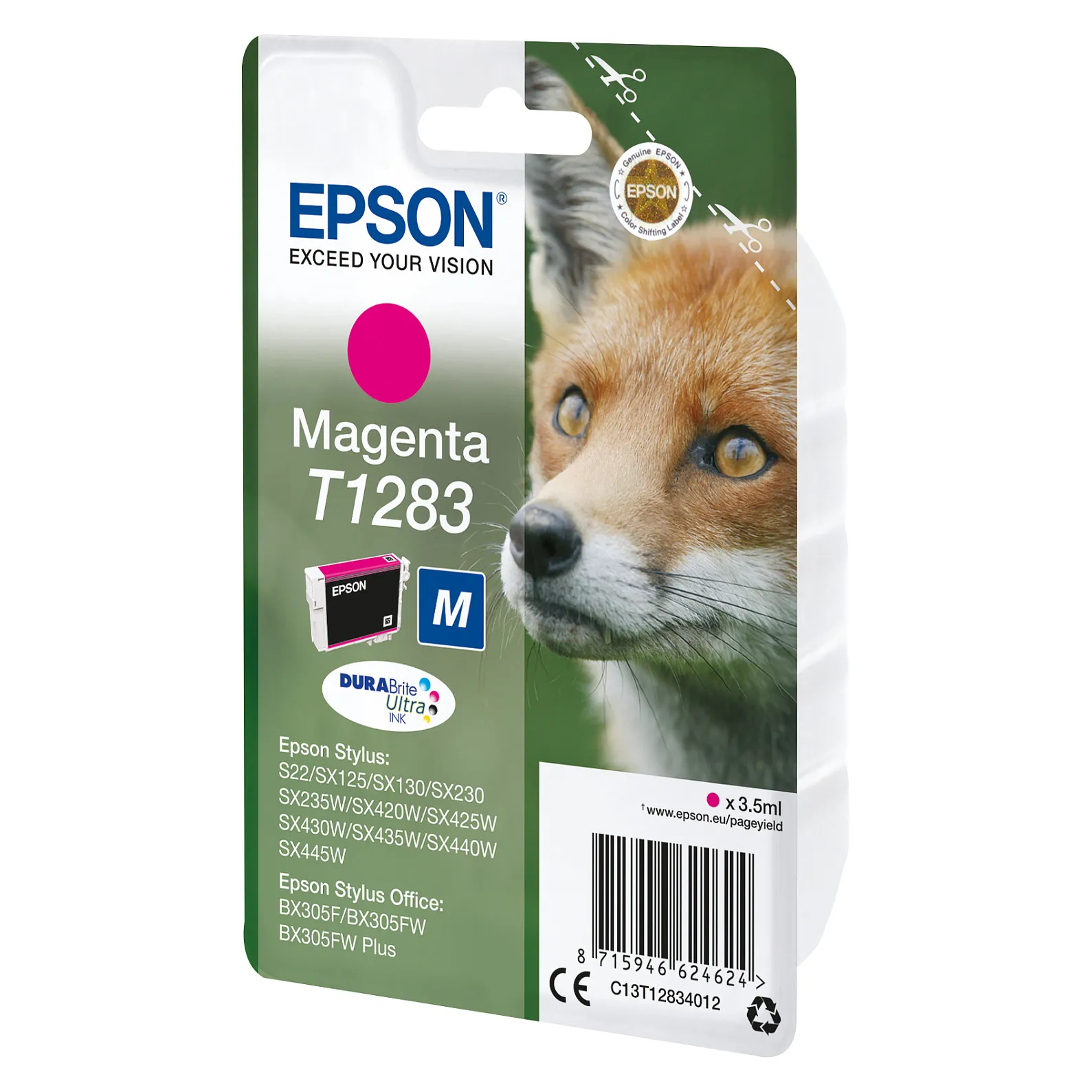 Epson Fox T1283 ink cartridge Rašalo kasetė Epson Fox T1283 (C13T12834012)