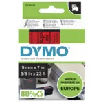 Etikečių juostelė DYMO D1 Standard, Black on Red, 9mm (S0720720)