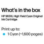 Rašalo kasetė HP 963XL High Yield (3JA27AE#LS1), žydros spalvos, vaizdas 3