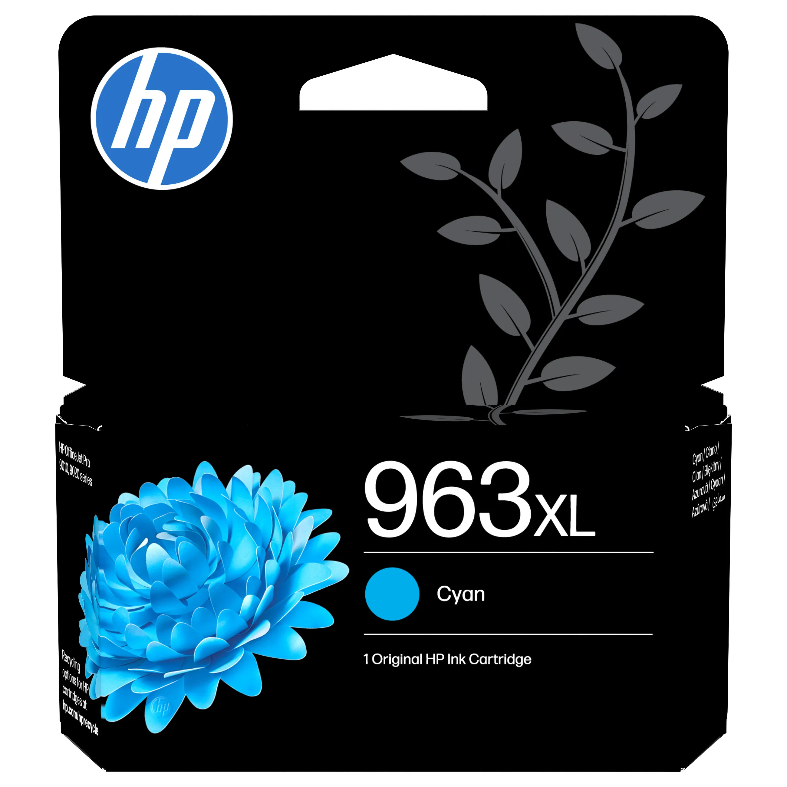 HP 963XL High Yield Cyan Original ink cartridge Rašalo kasetė HP 963XL High Yield (3JA27AE#LS1), žydros spalvos