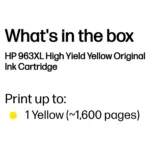 Rašalo kasetė HP 963XL High Yield (3JA29AE#LS1), geltonos spalvos, vaizdas 3