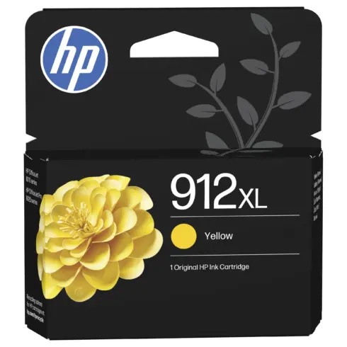 Rašalo kasetė HP 912XL High Yield (3YL83AE#LS1), geltonos spalvos